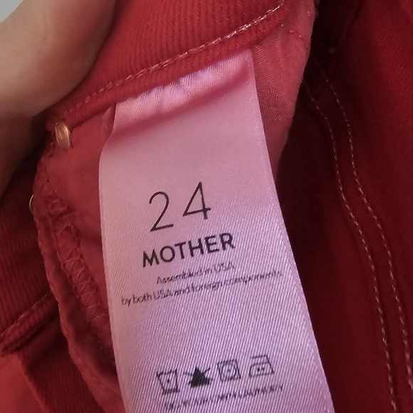 Mother The Insider Crop Step Fray in Hot Rod Red Size 24 - Picture 9 of 9
